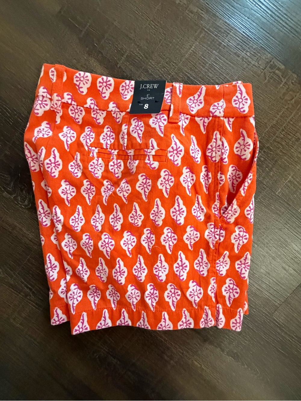 J.Crew Women's Orange & Pink Printed Cotton Shorts Sz 8 NWT